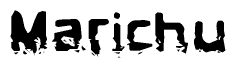 The image contains the word Marichu in a stylized font with a static looking effect at the bottom of the words