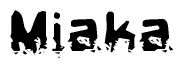 The image contains the word Miaka in a stylized font with a static looking effect at the bottom of the words