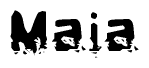The image contains the word Maia in a stylized font with a static looking effect at the bottom of the words