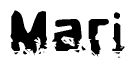 The image contains the word Mari in a stylized font with a static looking effect at the bottom of the words