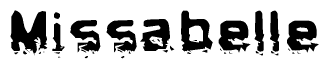   The image contains the word Missabelle in a stylized font with a static looking effect at the bottom of the words 