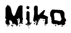 The image contains the word Miko in a stylized font with a static looking effect at the bottom of the words