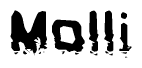 The image contains the word Molli in a stylized font with a static looking effect at the bottom of the words