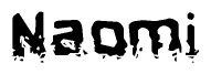 The image contains the word Naomi in a stylized font with a static looking effect at the bottom of the words