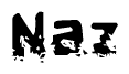 The image contains the word Naz in a stylized font with a static looking effect at the bottom of the words