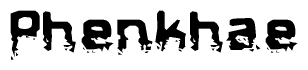The image contains the word Phenkhae in a stylized font with a static looking effect at the bottom of the words