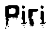 The image contains the word Piri in a stylized font with a static looking effect at the bottom of the words