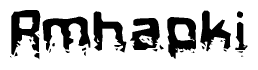 The image contains the word Rmhapki in a stylized font with a static looking effect at the bottom of the words