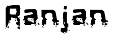 The image contains the word Ranjan in a stylized font with a static looking effect at the bottom of the words