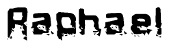 The image contains the word Raphael in a stylized font with a static looking effect at the bottom of the words