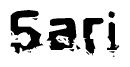 The image contains the word Sari in a stylized font with a static looking effect at the bottom of the words
