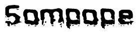 The image contains the word Sompope in a stylized font with a static looking effect at the bottom of the words