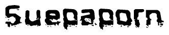 The image contains the word Suepaporn in a stylized font with a static looking effect at the bottom of the words