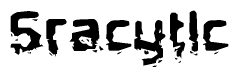 The image contains the word Sracytlc in a stylized font with a static looking effect at the bottom of the words