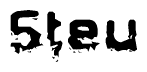 The image contains the word Steu in a stylized font with a static looking effect at the bottom of the words
