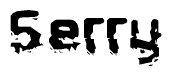 The image contains the word Serry in a stylized font with a static looking effect at the bottom of the words