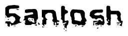 The image contains the word Santosh in a stylized font with a static looking effect at the bottom of the words