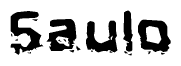 The image contains the word Saulo in a stylized font with a static looking effect at the bottom of the words