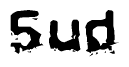 The image contains the word Sud in a stylized font with a static looking effect at the bottom of the words