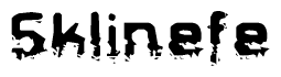 The image contains the word Sklinefe in a stylized font with a static looking effect at the bottom of the words