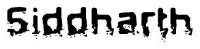 This nametag says Siddharth, and has a static looking effect at the bottom of the words. The words are in a stylized font.