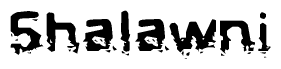 The image contains the word Shalawni in a stylized font with a static looking effect at the bottom of the words