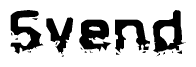 The image contains the word Svend in a stylized font with a static looking effect at the bottom of the words