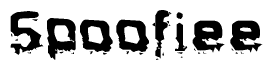 The image contains the word Spoofiee in a stylized font with a static looking effect at the bottom of the words