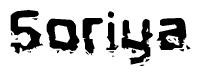 The image contains the word Soriya in a stylized font with a static looking effect at the bottom of the words