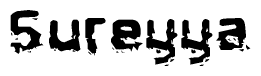 The image contains the word Sureyya in a stylized font with a static looking effect at the bottom of the words