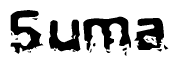 The image contains the word Suma in a stylized font with a static looking effect at the bottom of the words