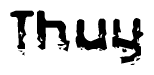 The image contains the word Thuy in a stylized font with a static looking effect at the bottom of the words