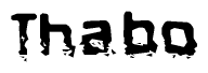 The image contains the word Thabo in a stylized font with a static looking effect at the bottom of the words