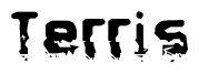 The image contains the word Terris in a stylized font with a static looking effect at the bottom of the words