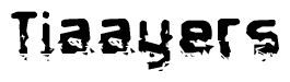 The image contains the word Tiaayers in a stylized font with a static looking effect at the bottom of the words