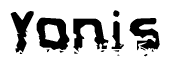 The image contains the word Yonis in a stylized font with a static looking effect at the bottom of the words