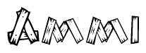 The clipart image shows the name Ammi stylized to look like it is constructed out of separate wooden planks or boards, with each letter having wood grain and plank-like details.