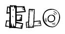 The clipart image shows the name Elo stylized to look like it is constructed out of separate wooden planks or boards, with each letter having wood grain and plank-like details.
