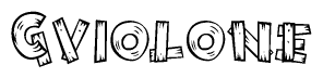 The clipart image shows the name Gviolone stylized to look like it is constructed out of separate wooden planks or boards, with each letter having wood grain and plank-like details.