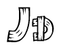 The clipart image shows the name Jd stylized to look like it is constructed out of separate wooden planks or boards, with each letter having wood grain and plank-like details.