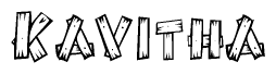 The clipart image shows the name Kavitha stylized to look like it is constructed out of separate wooden planks or boards, with each letter having wood grain and plank-like details.