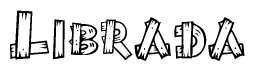 The clipart image shows the name Librada stylized to look like it is constructed out of separate wooden planks or boards, with each letter having wood grain and plank-like details.