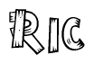 The clipart image shows the name Ric stylized to look like it is constructed out of separate wooden planks or boards, with each letter having wood grain and plank-like details.
