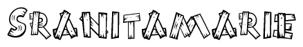 The clipart image shows the name Sranitamarie stylized to look like it is constructed out of separate wooden planks or boards, with each letter having wood grain and plank-like details.