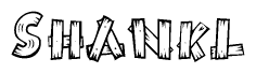 The clipart image shows the name Shankl stylized to look like it is constructed out of separate wooden planks or boards, with each letter having wood grain and plank-like details.