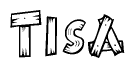 The clipart image shows the name Tisa stylized to look as if it has been constructed out of wooden planks or logs. Each letter is designed to resemble pieces of wood.