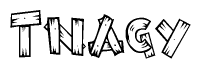The clipart image shows the name Tnagy stylized to look as if it has been constructed out of wooden planks or logs. Each letter is designed to resemble pieces of wood.
