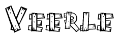 The clipart image shows the name Veerle stylized to look like it is constructed out of separate wooden planks or boards, with each letter having wood grain and plank-like details.