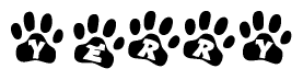 Animal Paw Prints Spelling Yerry