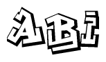 The clipart image depicts the word Abi in a style reminiscent of graffiti. The letters are drawn in a bold, block-like script with sharp angles and a three-dimensional appearance.